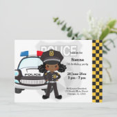 Feestje voor politie kinderen kaart (Staand voorkant)