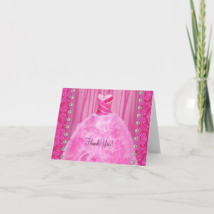 Feestjurk Parels Roze Bedanktkaarten Bedankkaart