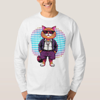 Feestkat in een zonnebril – Disco Outfit T-shirt