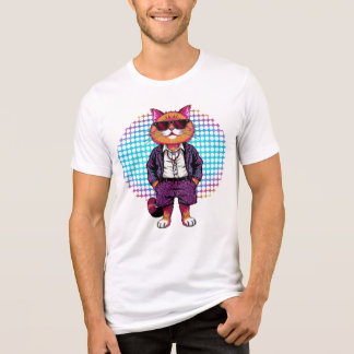 Feestkat in een zonnebril – Disco Outfit Tri-Blend Shirt