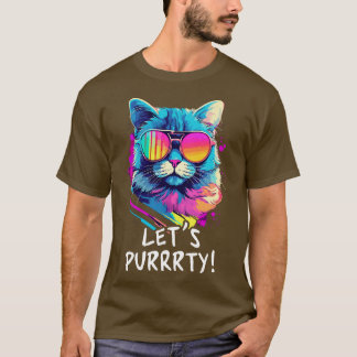Feestkat in Zonnebril Mannen Vrouwen 90s Retro Pun T-shirt