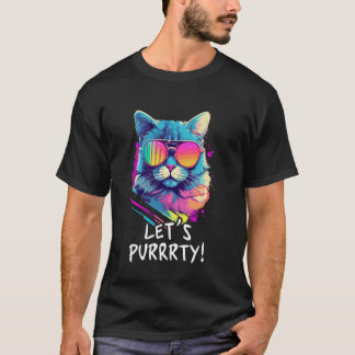 Feestkat in Zonnebril Mannen Vrouwen 90s Retro Pun T-shirt