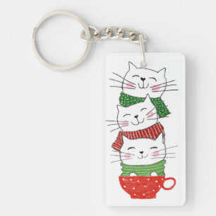 Feestkatten Beker Sjaals Cartoon Knuffel Sleutelhanger