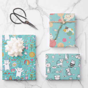 Feestkatten Inpakpapier Vel