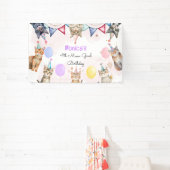 Feestkatten miauw-gical kinderen verjaardag spandoek (Insitu)