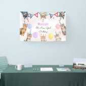 Feestkatten miauw-gical kinderen verjaardag spandoek (Beurs)