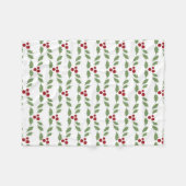 feestkerst Holly Fleece Deken (Voorkant (Horizontaal))