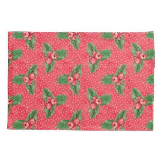 feestkerst Holly Kussensloop (Achterkant)