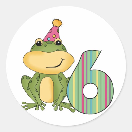 Feestkikker 6e verjaardag T-shirts en geschenken Ronde Sticker (Voorkant)