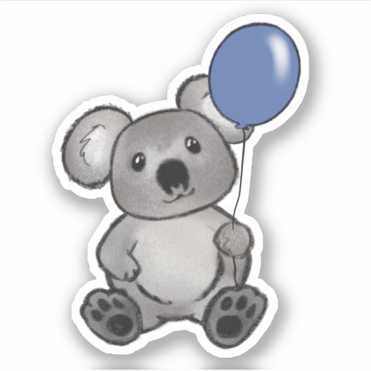 Feestkoala Sticker (Voorkant)