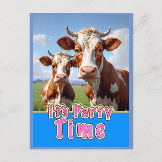 feestkoeien briefkaart (Voorkant)