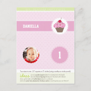 FEESTKRINGEN:: cupcake 3 Uitnodiging Briefkaart