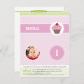 FEESTKRINGEN:: cupcake 3 Uitnodiging Briefkaart (Voorkant / Achterkant)