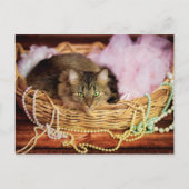 feestmeisje briefkaart (Voorkant)