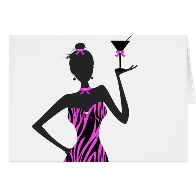 Feestmeisje Martini Zebra Roze (Voorkant Horizontaal)