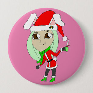 feestmeisje ronde button 4,0 cm