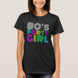 Feestmeisje uit de jaren 80 Retro disocostuum uit T-shirt
