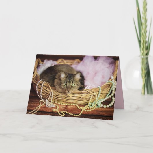 feestmeisje wenskaart kaart (Voorkant)