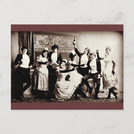  feestmeisjes briefkaart (Voorkant)