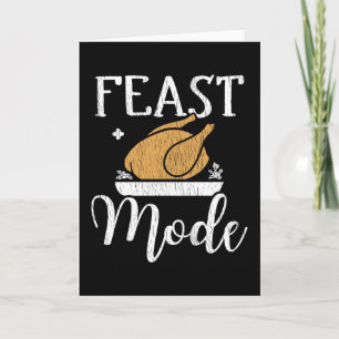 Feestmodus Aan Familie Kinderen Matching Thanksgiv Kaart