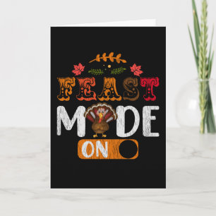 Feestmodus Aan Familie Kinderen Matching Thanksgiv Kaart