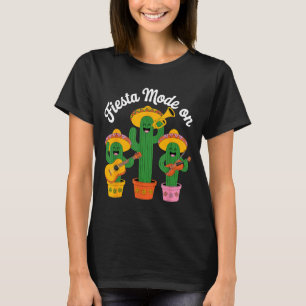 Feestmodus cactus band cinco de mayo grappig mexic t-shirt