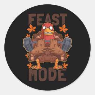 Feestmodus Gewichtsverhoging Turkije Dag Thanksgiv Ronde Sticker