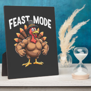 Feestmodus Grappige Thanksgiving Turkije Fitnessma Fotoplaat