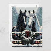 Feestpaarden | vrolijk kerstfeest briefkaart (Voorkant / Achterkant)
