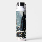 Feestpaarden | vrolijk kerstfeest waterfles (Voorkant)