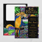 Feestpapegaaien Briefkaart (Voorkant / Achterkant)