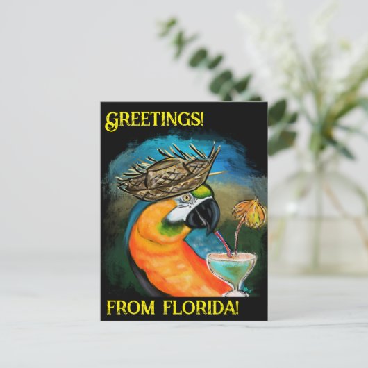 Feestpapegaaien Briefkaart (Staand voorkant)