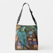 Feestpapegaaien Crossbody Tas (Achterkant)