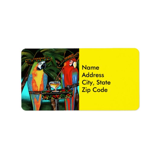 Feestpapegaaien etiket (Voorkant)
