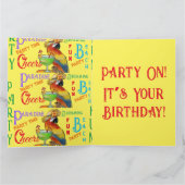 Feestpapegaaien Kaart (Binnen)