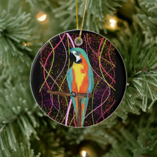 FEESTPAPEGAAIEN KERAMISCH ORNAMENT