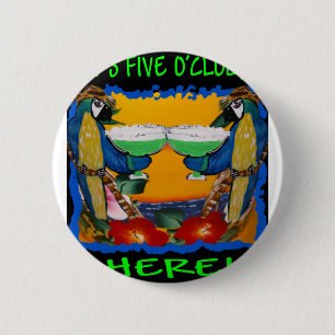 Feestpapegaaien Ronde Button 5,7 Cm