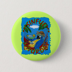 Feestpapegaaien Ronde Button 5,7 Cm