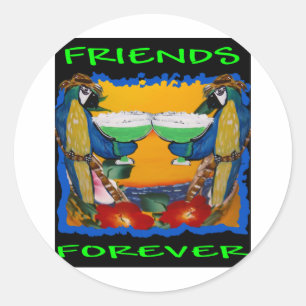 Feestpapegaaien Ronde Sticker