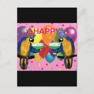 Feestpapegaaien Uitnodiging Briefkaart