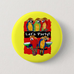 FEESTPAPEGAIEN RONDE BUTTON 5,7 CM