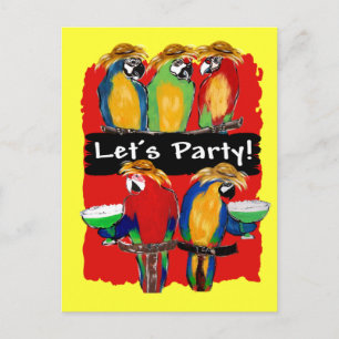 FEESTPAPEGAIEN UITNODIGING BRIEFKAART