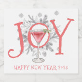 Feestpartij 2023 in Joy New Year Likeurfles Etiket (Enkel label)