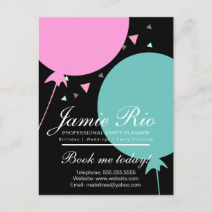 Feestplanner Verjaardagsplanning Ballon Confetti Briefkaart