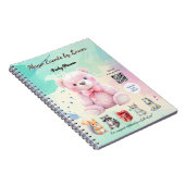 Feestplanner voor Kinderen Pastel Teddybeer QR Cod Notitieboek (Rechterzijde)