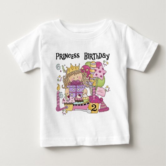 Feestprinses 2e Verjaardag Tshirts en geschenken (Voorkant)