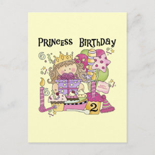 Feestprinses 2e Verjaardag Tshirts en geschenken Uitnodiging Briefkaart