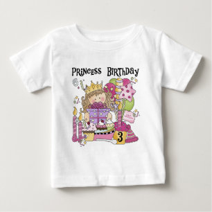 Feestprinses 3e verjaardag Tshirts en geschenken