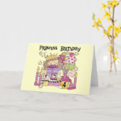 Feestprinses 4e Verjaardag Tshirts en geschenken Kaart (Gele Bloem)
