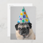 Feestpug Briefkaart (Voorkant / Achterkant)